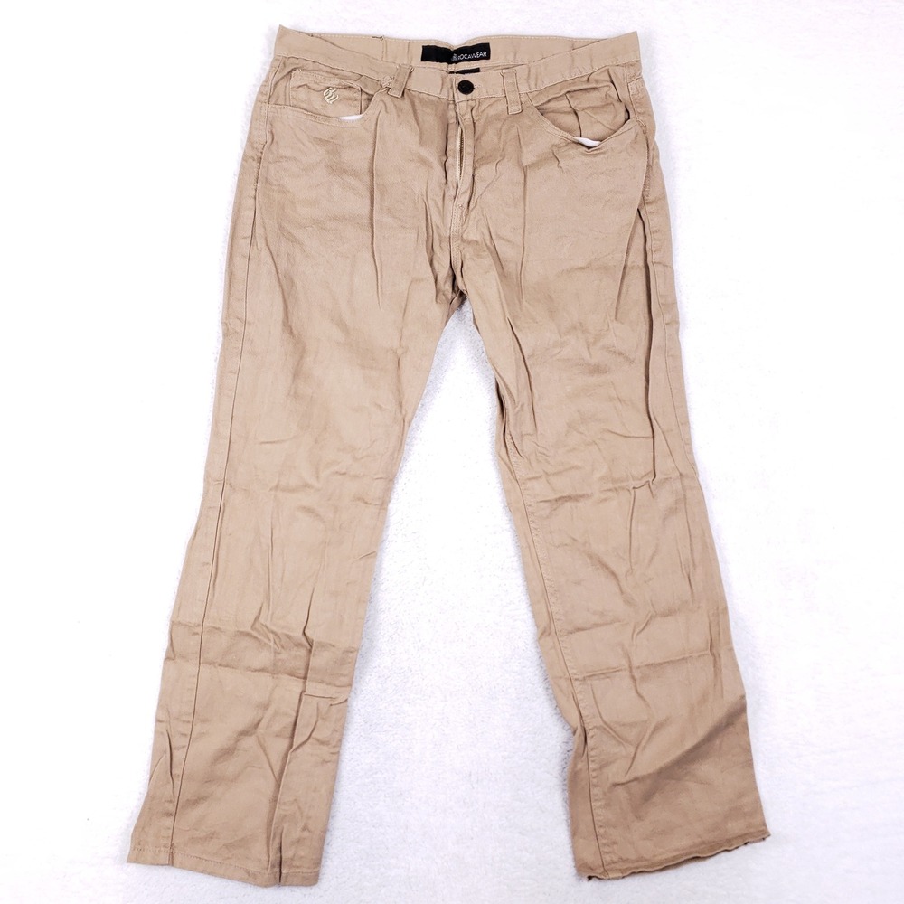 Rocawear Pants Mens 38x32 Y2K Baggy Streetwear Khaki Embroidered Hip Hop